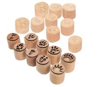 OSALADI 18 Pollici Woodland Animal Stamps in Legno per Timbri Animali da Fattoria Compatti e Resistenti Set Creativo per Feste Scuola e Laboratori di Arte Facili da Usare per Piccoli