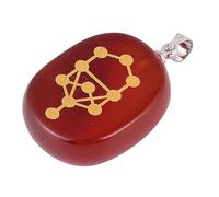 OSALADI 1pezzi Ciondolo Albero Della Vita Squisiti Simboli Dei Sette Chakra Decorazione Da Appendere Ornamento in Cristallo Albero Della Vita Agata Rossa