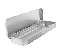 OSALADI 1Pezzi Custodia Metallo Rettangolare Scatola Ferro per Materiale Scolastico Argento Design e Spaziosa per Penne