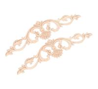 OSALADI 2 Pezzi Applique Decorativa in Legno Intagliato 30x8 Cm per Mobili Armadio e Ante, Finiture Decorative in Legno Naturale per Arredamento Casa, Modanature Compatte Facili