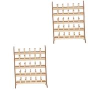OSALADI 2 Pezzi Filo Legno Organizer per Spole da Cucire Pratico e Compatto per Filo da Ricamo e Punti Cucitura Accessorio per Cucito e Fai da Te