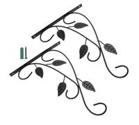 OSALADI 2 Pezzi Gancio per Fioriera da Appendere in Ferro Nero, 21.5 X 30 | Supporto da Parete per Fiori e Cesto Appeso, Struttura Robusta, per Giardino e Decorazione