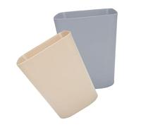 OSALADI 2 Pezzi per Rifiuti Plastica Resistente Design Quadrato Apertura Ampia per Bagno e Ufficio Colori Grigio e Cachi Facile