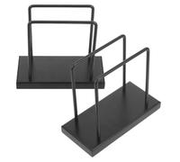 OSALADI 2 Pezzi Porta Tovaglioli da Tavolo in Ferro Nero Base in Legno, Design Moderno Elegante per Sala da Pranzo, Facile Manutenzione e Distribuzione Liscia della Carta