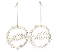 OSALADI 2 Pezzi Wooden Wedding Chair Signs with Letters Elegant Rustic Decorations for Weddings Parties And Celebrations