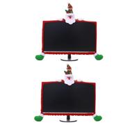 OSALADI 2 Pz decorazione natalizia decorazione natale addobbo natalizio schermi copertura del monitor del computer idee di capodanno protettore informatico ornamento festivo rosso