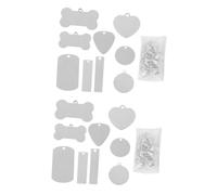 OSALADI 2 Set Ciondoli Acciaio Inossidabile Per Timbratura Etichette Vuote Per Gioielli Ciondoli Adorabili Per Animali Domestici Design E Resistente Come Tag Per Id Pets 24 Pezzi*2