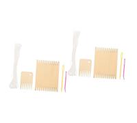 OSALADI 2 Set Set di Strumenti Intrecciati Piatto Artigianale per Tessitura Tessere Lavorare a Maglia principiante Materiali Fai -da -Te a Maglia a Mano Strumento di Tessitura di Legno