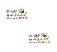 OSALADI 2 Set Toppe Cartoon Api Ricamate Da Cucire Set Per Abbigliamento Borse E Accessori Decorazioni Fai Da Te Colorate E Pratiche Per Tuo Stile 34 Pezzi * 2
