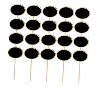 OSALADI 20 pezzi Mini Lavagnette Ovali in Nero per Giardino e Decorazioni Matrimonio Etichette Segnaposto Resistenti e per Piante e Messaggi Creativi