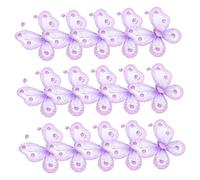 OSALADI 24 Pezzi Farfalle Organza Trasparente con Filo e Strass Decorazioni Mesh Leggere per Matrimoni Feste e Artigianato DIY Adatte per Bomboniere e Addobbi Romantici