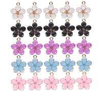 OSALADI 25 Pezzi Ciondolo d'amore di fiori per colore ciondolo a forma di fiore sospeso Accessori rosa decorazione floreale sospesa ciondoli a goccia pendenti Lega di zinco
