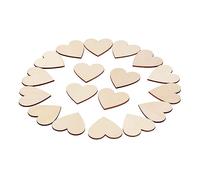 OSALADI 25 pezzi Fette Legno Forma Cuore per Progetti DIY Slices Legno Naturale per Decorazioni e Abbellimenti Artigianali