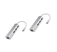 OSALADI 2pezzi Adattatore Type-c Porte Usb Con Porta Lan Ethernet Per Computer e Laptop Bianco Hub Versatile e Compatibile Con Senza Necessità Di Driver