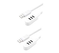 OSALADI 2pezzi Hub Usb Multi-port Con Design Compatto Per Notebook e Desktop Caricatore Facile Da Trasportare e Utilizzare Alimentazione Offline Colore Bianco