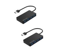OSALADI 2pezzi Hub Usb Portatile Porte Con Indicatori Led Adattatore Dati Multiuso Per Laptop e Pc Nero Trasferimento Dati Compatibile Con Sicuro e Facile Da Usare