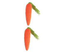 OSALADI 2pezzi Kids Crochet Knit Carrot Toy Props for Photography Soft Woolen Yarn Fun Vegetable Accessory for Children Play and Photoshoots