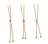 OSALADI 3 Pezzi Bracciale di Perle Estensori della Collana Braccialetto Cursore Regolabile Chiusura per Impilatore di Collane Catene di Collana Acciaio Inossidabile Golden