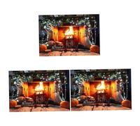 OSALADI 3 Pezzi Chic Santa Christmas Background 150x90cm Sfondo per Feste di Natale per Fotografico