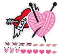 OSALADI 3 Set Toppe Termoadesive Cuore Patches Ricamati Per Abbigliamento Borse E Accessori Decorazioni Fai Da Te E Riparazione Applicazioni Pratiche E Per Vestiti E 20 Pezzi * 3