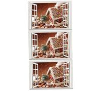 OSALADI 3pezzi Adesivo Murale Natalizio Finestra Creativa Per Decorazione Camera Da Letto e Soggiorno Facile Da Applicare Rimovibile
