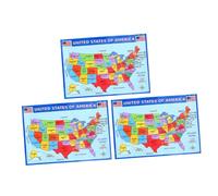 OSALADI 3pezzi Poster Mappa Usa Laminata Doppia Faccia Per Camera Ragazzi e Adulti Decorazione Educativa Per Casa e Aula Con Dettagli Stati e Città