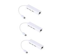 OSALADI 3pezzi Type-c Ethernet Adapter Con Hub Usb Porte Per Plus Note Adattatore Di Rete Gigabit Per Connessione Stabile e Veloce Compatibile Con Dispositivi Usb-c