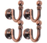 OSALADI 4 Ganci Fermatende da Parete in Lega di Zinco Estremità a Sfera Supporti per Tende Vintage in Colore Rosso Antico Decorativi per Interni Resistenti e Pratici per Soggiorno e