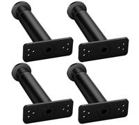 OSALADI 4 Pezzi Bed Frame Supporto Letto Regolabile Nero, Gamba Centrale | Piede di Ricambio, Facile da Installare e Rimuovere, Plastica Acciaio, Non Danneggia Pavimenti o Mobili