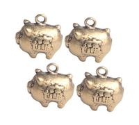 OSALADI 4 Pezzi Ciondolo Maiale Charm Portachiavi Retro Pendente Decorativo per Chiavi e Collane Statue Maiale per Famiglia