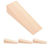OSALADI 4 Pezzi Cuneo Triangolare in Legno, Fermaporta in Legno Beige, Multifunzione, Facile da Installare, per Installazioni di Porte e Finestre, Come Fermaporta