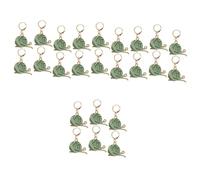 OSALADI 4 Set Accessori per Strumenti Intrecciati Riga Marcatori Segnapunti per Lavorare all'Uncinetto Maglieria Gancio Segnapunti in Metallo Anelli Segnapunti Lega Verde Chiaro 6 Pezzi*4