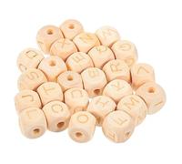 OSALADI 4 Set Giocattolo Quadrato di Lettere in Legno Blocchi di Costruzione della Scuola Perline Cubo Lettera Perline Sciolte Dell'alfabeto di Legno 26 Pezzi * 4