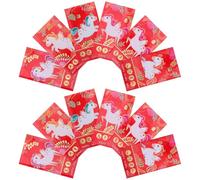 OSALADI 48 Pezzi Buste Rosse Cinesi Anno del Cavallo Modelli Fortunati Hongbao in Carta Spessa Buste Regalo Rosse per Capodanno Matrimonio e Feste Tradizionali