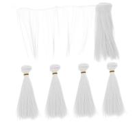 OSALADI 5 Pezzi Bambola Mini Parrucca Forniture per Bambole Fare delle Bambole Nero Parrucca di Delicati Parrucca per Bambola Parrucche per per Bambole da Donna Bianca Pp