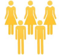 OSALADI 5 Pezzi Cartello Della Porta Del Bagno Cartello Da Bagno in Acrilico Dell'ufficio Dei Servizi Igienici Golden