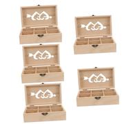 OSALADI 5 Pezzi Scatola Legno per Filo e Spilli Portaoggetti e Pratico per Cucito per Conservare Needle e Accessori Design e Compatto con Decorazioni Intagliate