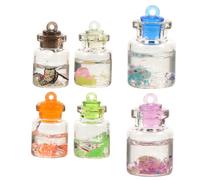 OSALADI 6 Pezzi Charm Bottiglie Resina per Creazioni Diy Pendenti Trasparenti per Collane Portachiavi e Braccialetti Accessori Artigianali Decorativi Resina Durevole