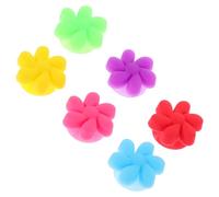 OSALADI 6 Pezzi Marcatori Etichette Pratiche e Riutilizzabili in Silicone per Bicchieri da Vino a Forma di Fiore per Riconoscimento Facile in Ristorante e Banchetto