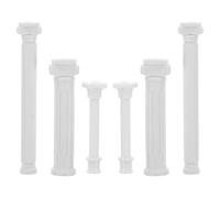 OSALADI 6 Pezzi Mini Colonne Romane Fai da Te in ABS per Decorazione Micro-paesaggistica, Sculture Miniature Leggere per Acquari, Tavoli Matrimonio e Progetti Artigianali