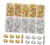 OSALADI 600 Pezzi Perline Spacer con Strass Brillanti Perline Piccole Delicate per Braccialetti Fai da Te Accessori Gioielli Colorati per Creazioni Uniche
