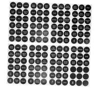 OSALADI 8 fogli Etichette Rotonde Adesive per Barattoli Spezie Cucina Sticker Organizzatori Impermeabili per Bottiglie e Contenitori Facili Applicare per Ordinare Condimenti