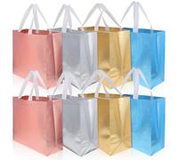 OSALADI 8 Pezzi Borsa Tote per Spesa Portatile, Riutilizzabile, Lucida | Tessuto Non Tessuto Spunlace, Robusta per Alimenti Pesanti, Pratica per Acquisti, Stile Fashion