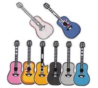 OSALADI 8 pezzi Toppe Ricamate Forma di Chitarra per Patch Decorativi per Jeans Giacche Borse e Accessori Applicazioni Resistenti e Pratiche