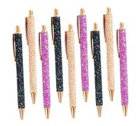 OSALADI 9 Pezzi Penne Retrattili con Paillettes Colorate Glitterate Antileak per Scuola Ufficio e Insegnanti Scrittura e Portatile