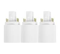 OSALADI Adattatore per Base Lampada G24q a E27, 3 Pezzi, Plastico Bianco, Conversione Semplice, Applicazione Versatile per Uffici