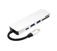 OSALADI Adattatore USB Hub Type-c Compatto e Resistente senza Driver per Multimedia e Trasporto con Lettore Schede Memory e Microsd