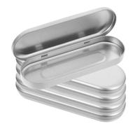 OSALADI Astuccio Metallico Rettangolare 178x60x20mm Set 5 Pezzi Coperchio a Ribalta, Organizer Portapenne Elegante Per Studenti e Uso Scolastico Portatile