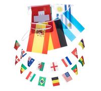 OSALADI Bandiere 32 Paesi Coppa del Mondo 2022 in Poliestere Striscioni Decorativi per Feste di Calcio Interni ed Esterni Festoni Appesi per Bar Giardini e Stanze Adolescenti