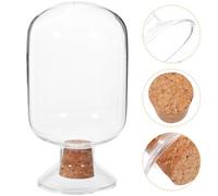 OSALADI Barattolo di Vetro Piccolo per Fiammiferi Tappo in Sughero 125Ml Porta Fiammiferi Trasparente per Uso Domestico e Esposizione Contenitore Resistente per Oggetti Piccoli